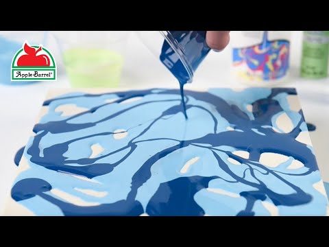 Acrylic Pouring Live Tutorial with Apple Barrel Paint 